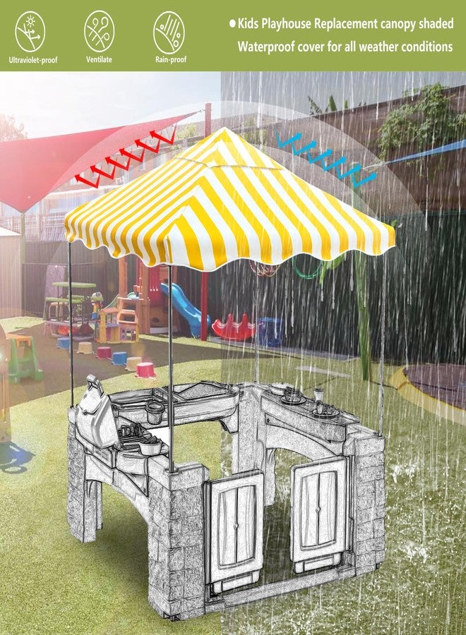Hadisi Outdoor Kids Playhouse Replacement Canopy,Replacement Top Cover Suitable for Multiple Brands with The Same Size Kids' Playhouse of The Same Size. (Yellow 56" W x 56" D x17 H) - Image 3